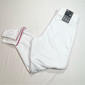 Under Armour Gameday Vanish Piped Baseball Pants Mens Medium White Red